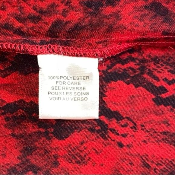 RONNY KOBO Dress Torrey Mini V neck Puffed Sleeve Snakeskin Print Red Size XS - Picture 10 of 14